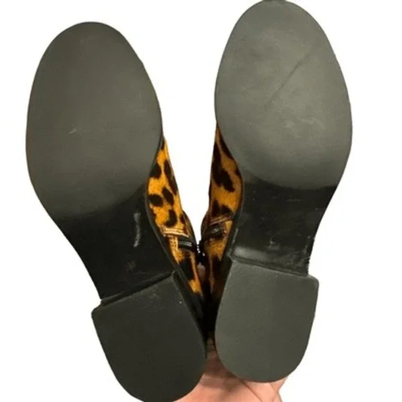 NEW Talbots sz 7 Womens Tish Animal Print Real Calf Hair Zip Up Ankle Boots Chic - Picture 8 of 9